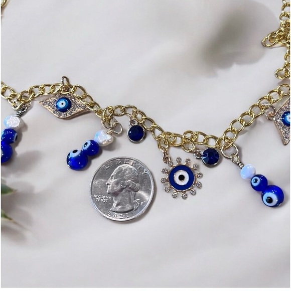 Evil eye charm necklace. 19” - Picture 12 of 16